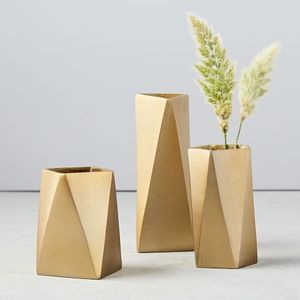 Recién llegado, florero decorativo pequeño personalizado, jarrones de aluminio de estilo elegante dorado para decoración del hogar - Product Image 6