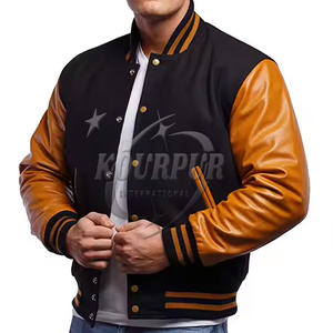 Couleur entièrement 100% coton composé de vestes universitaires pour hommes et femmes à la fois avec manches en cuir - Product Image 3