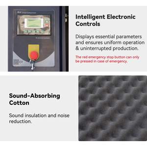 Compresseur d'air à vis rotatif My Store 15KW 20HP avec réservoir ASME de 80 gallons, réfrigéré, 81CFM 125PSI 230V Triphasé 60Hz pour outils pneumatiques - Product Image 5