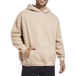 Sudadera con Capucha Básica de Forro Polar para Hombre, Color Sólido, Algodón, Lisa, Holgada, con Capucha y Bolsillos, Estilo Casual y Moderno - Product Image 1