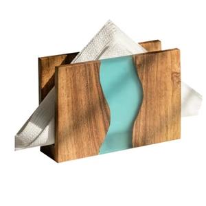 Boîte à mouchoirs en bois de forme rectangulaire, finition noyer, design traditionnel, best-seller pour les banquets - Product Image 4