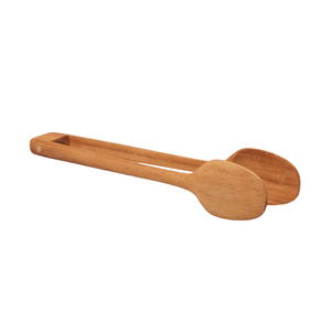 Teak oval <b>Tong</b> Small Wood Toaster <b>Tongs</b> with Anti-slip Design premium Kitchen <b>Tongs</b> for Serving Cooking <b>Toast</b> and BBQ - Product Image 1
