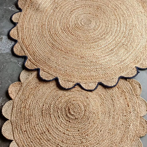 การออกแบบที่ทันสมัย tikki พรมปอกระเจาถักขอบเป็นมิตรกับสิ่งแวดล้อมป้องกันแบคทีเรียกันลื่นกองแบนเครื่องทำลายดอกไม้ - Product Image 1