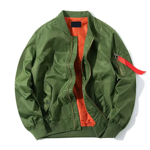 Chaquetas de Bombardero a prueba de viento de moda universitaria personalizadas de calidad superior al por mayor recién llegado Lona de invierno con soporte de cremallera negra - Product Image 3