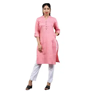 OEM Kurti Manufaktur Mode Jaipuri Baumwolle einfache Kurtis Bestickte Kurti für Frauen im Großhandel aus Indien