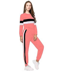 New High Quality <b>Women</b> Sweatshirt and Joggers Sets 100% Cotton Fleece Colour <b>Pink</b> Sports Wear Casual Sweatsuits <b>for</b> <b>women's</b> - Product Image 3