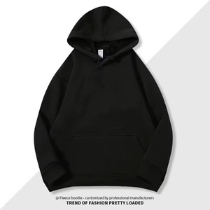 Qianshi เสื้อฮู้ดทรงแบ็กกี้หนาของผู้ชายเสื้อครอปแบบไม่มีเชือกผ้าขนแกะ100% ผ้าฝ้ายมีฮู้ดที่จำเป็น - Product Image 5