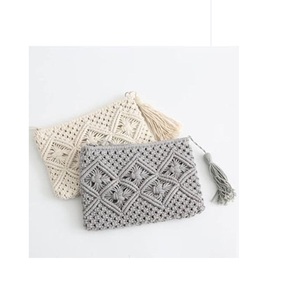 Sacs à main en coton fait main, sacs à main en paille pour femmes, sacs vintage à pompons, crochet macramé, sacs de plage, pochettes et sacs à main - Product Image 1