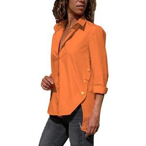 Camisas de alta calidad a rayas con bolsillos para mujer, blusas modestas, Tops, blusa, venta al por mayor, 2022 - Product Image 4