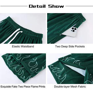 กางเกงขาสั้นตาข่ายผู้ชาย ผลิตโดยมืออาชีพ พิมพ์ลายแบบระเหิด น้ำหนักเบา แห้งเร็ว รับสกรีนโลโก้ตามสั่งจากโรงงาน - Product Image 6