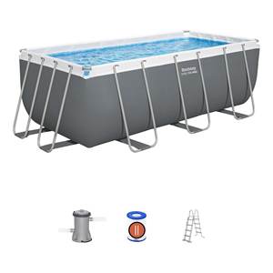 Pour piscine Bestway avec pompe filtrante (412x201x122cm) pour 3-4 personnes POWER STEEL Gris 56456 pour une expérience piscinale optimale - Product Image 3