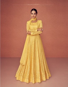 Real Georgette <strong>Anarkali</strong> Suite for Girls Embroidery and Sequence Work Salwar Wedding and Party Wear Pakistani Dress