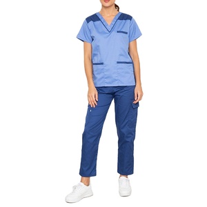Latest Design New Style Medical Hospital Nurse 2026 Wholesale High Quality Cotton Polyester Short Sleeve Scrub <b>Sets</b> OEM Service - Product Image 1