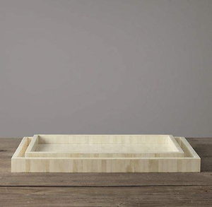 Eco Friendly Bone Inlay Polished Finish Restaurant Use Serving Tray with Solid Design and Storage Crescent Crafts - Product Image 4