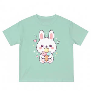 Camiseta de Algodón 100% para Niños Pequeños, Cuello Acanalado Suave, Manga Corta, Ajuste Flexible para Niños en Crecimiento, Ropa Informal para el Día a Día - Product Image 1