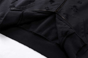 2025 hommes Streetwear survêtement lavage à l'acide bouffée impression ZIP up sweat à capuche hommes sweat ensembles plaine Vintage en détresse à capuche - Product Image 5