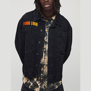 Chaqueta Vaquera de Mezclilla Lavada al Ácido de Alta Calidad para Hombre, Larga, Transpirable, Ecológica, Resistente al Viento, Informal, de Invierno, Diseño Personalizado, Venta al Por Mayor - Product Image 1