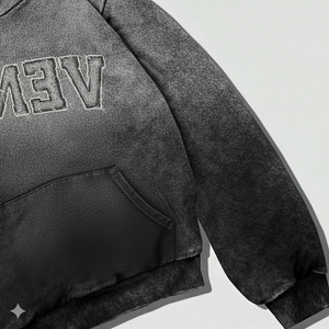 Nouvelle Mode Streetwear Vintage Hoodie Coton Sun Faded Acid Wash Hoodie French Terry Blank Cropped Zip up Boxy Hoodie pour Hommes - Product Image 4