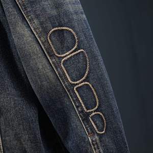 Chaqueta Bomber Vaquera Vintage Lavada Extra Grande Personalizada para Hombre, Chaqueta Vaquera Estampada Premium de Estilo Urbano, Venta al por Mayor OEM - Product Image 5