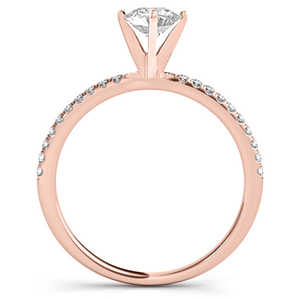 Anillo de Compromiso con Incrustaciones de Diamantes en Oro Rosa de 14k, Anillo con Diamante de 0.12ct - Product Image 1