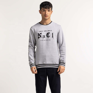 สเวตเชิ้ตคอกลมสำหรับผู้ชายผ้าฝ้าย100% แบบเรียบผลิตตามสั่งผ้าถักสำหรับฤดูใบไม้ร่วง - Product Image 4