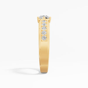 Banda de piedra lateral de diamante cultivado en laboratorio redondo 0,49 CTW en oro de 14K/18K chapado en rodio de moda para bodas y compromiso - Product Image 3