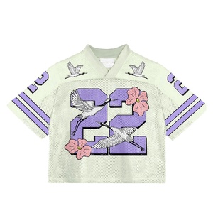 เสื้อฟุตบอลตาข่ายแบบยูนิเซ็กซ์ พิมพ์ลายแบบซับลิเมชั่น พร้อมชื่อทีมและชื่อผู้เล่นตามสั่ง คุณสมบัติป้องกันรังสียูวีและแห้งเร็ว - Product Image 1