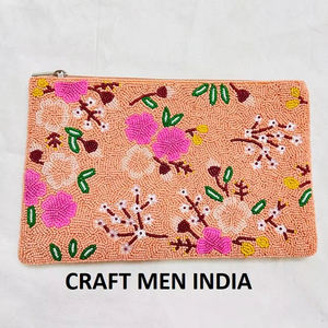 2025 New Handmade <b>Beaded</b> Women's Clutch Fashion Cotton Lined with Metal Chain <b>Beaded</b> Zipper Tassel Decoration for Party Evening - Product Image 3