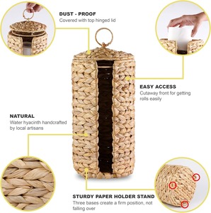 Portarrollos de Papel Higiénico con Tapa, Cajas de Almacenamiento Hechas a Mano, Ecológicas, Naturales, Decoración para el Hogar, Venta al por Mayor desde Vietnam - Product Image 5