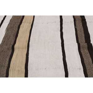 Turkish Rug, 4.5x10.1 ft Large Rug, White <b>Brown</b> <b>Wool</b> Rug - Product Image 4