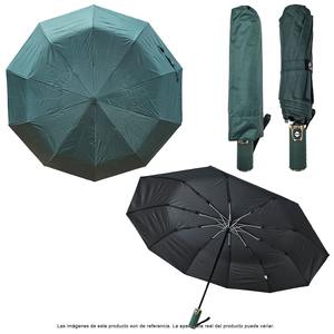 Paraguas Clásico Plegable Semiautomático Reforzado de 10 Varillas, Resistente al Viento, Lluvia y Sol, Premium, Unisex, Compacto - Product Image 2