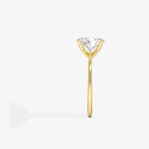 Anillo de Compromiso Clásico Solitario con Corte Asscher, Diamante Moissanita y Banda de Boda Elegante en Oro de 14K - Product Image 4