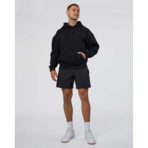 Sudadera con Capucha Extra Grande Unisex con Cierre, Estampado de Llamas Negras, Detalles Bordados en Felpa Francesa - Product Image 3