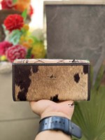 Portefeuille-pochette en cuir véritable de vachette, style western, avec gravures à la main, élégant, multi-usages, portefeuilles en cuir western