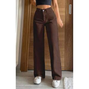 Modern Luxury <b>Women</b> Wide Leg Brown <b>Jeans</b> High Rise Loose Fit Eco-Friendly Plating Durable Street Style Size 26-40 OSCA - Product Image 4