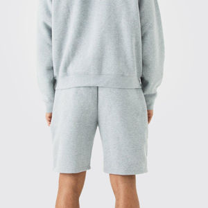 2024 hommes été couleur unie à capuche ensemble court 2 pièces personnalisé Streetwear respirant hommes sweats à capuche Shorts ensembles - Product Image 4