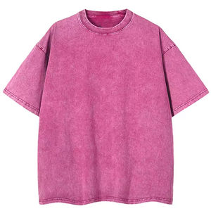 T-shirt pour hommes de longueur régulière, teint uni, délavé à l'acide 100% coton, vêtements décontractés, dernière conception, coupe ample, imprimé, délavé à l'acide - Product Image 6