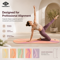 Tapis de Pilates tendance en forme de capsule ondulée, en PU et caoutchouc naturel, antidérapant, épaisseur 5 mm, 183 cm, écologique