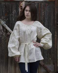 Blusa de encaje Floral bordada Retro para mujer 2023, Top informal de moda con tejido para el verano - Product Image 3