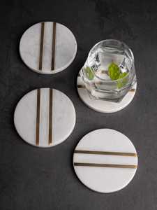 Ensemble de sous-verres en marbre rond pour boissons sous-verres en pierre durables pour la Protection de la table cuisine salle à manger Bar accessoires pour la maison - Product Image 5