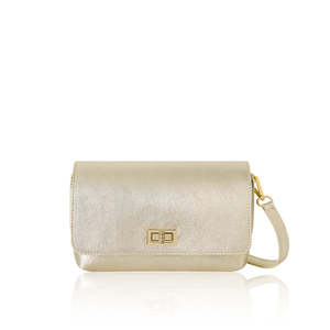 Bolso bandolera con solapa de cuero genuino italiano con cierre giratorio-PS702 - Product Image 4