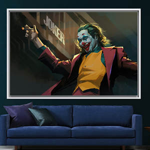 Lienzo Artístico de Joker: Decoración Moderna para Pared con Temática de Películas, Impresión en Lienzo, Lienzo Enmarcado en Blanco - Product Image 1