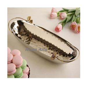 Bandeja de Servicio de Alimentos de Acero Inoxidable con Asa de Hoja, Bandeja de Alta Calidad para Chocolates y Aperitivos, Más Vendida - Product Image 3