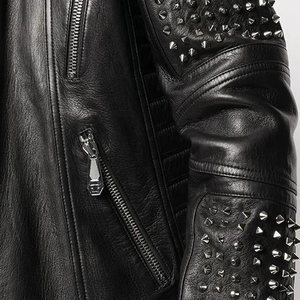 แจ็กเก็ตหนังฤดูหนาวของผู้ชายกระดุมที่โดดเด่นเย็บด้วยความอุ่นภายในและรูปทรงที่ใช้งานได้สำหรับกลางแจ้งตามฤดูกาล - Product Image 3