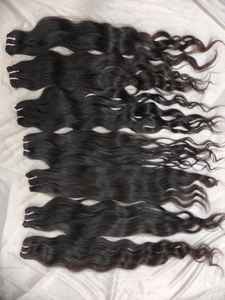 Faisceaux de cheveux indiens bruts non transformés à donneur unique, à cuticule alignée, force droite, tissage de cheveux humains naturels d'Inde - Product Image 4