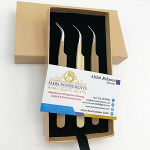 Pinzas para extensiones de pestañas de acero inoxidable antiestáticas de precisión Profesional, Diseño de punto curvo sostenible, herramientas de belleza profesionales - Product Image 4