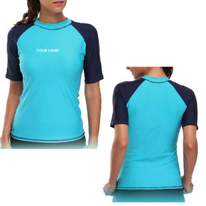 Whole sale Customize High Quality Rash Guard Manufacturer Women Rash Guard <b>Swimming</b> Short Sleeve Women Rash Guards - Product Image 5