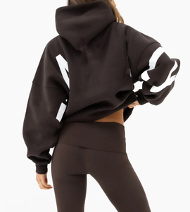 Oversized Hoodie Custom Heavy Weight Distressed Hoodie <b>Streetwear</b> Cotton Cropped Acid Wash Oversized Rhinestone Pullover Hoodie - Product Image 3