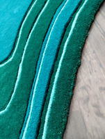 Artisan Handmade Tufted Wool Rug Super Kazak Moroccan Abstract Eco-friendly Anti-Slip Soft Multi Color Low Pile Thin Home