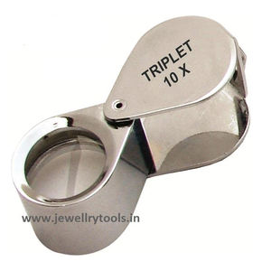 Lupa Triplete de Joyero de 18 mm, 10x, Plegable, de Bolsillo, de Latón con Empuñadura de Goma, Herramienta de Joyería Premium - Product Image 3